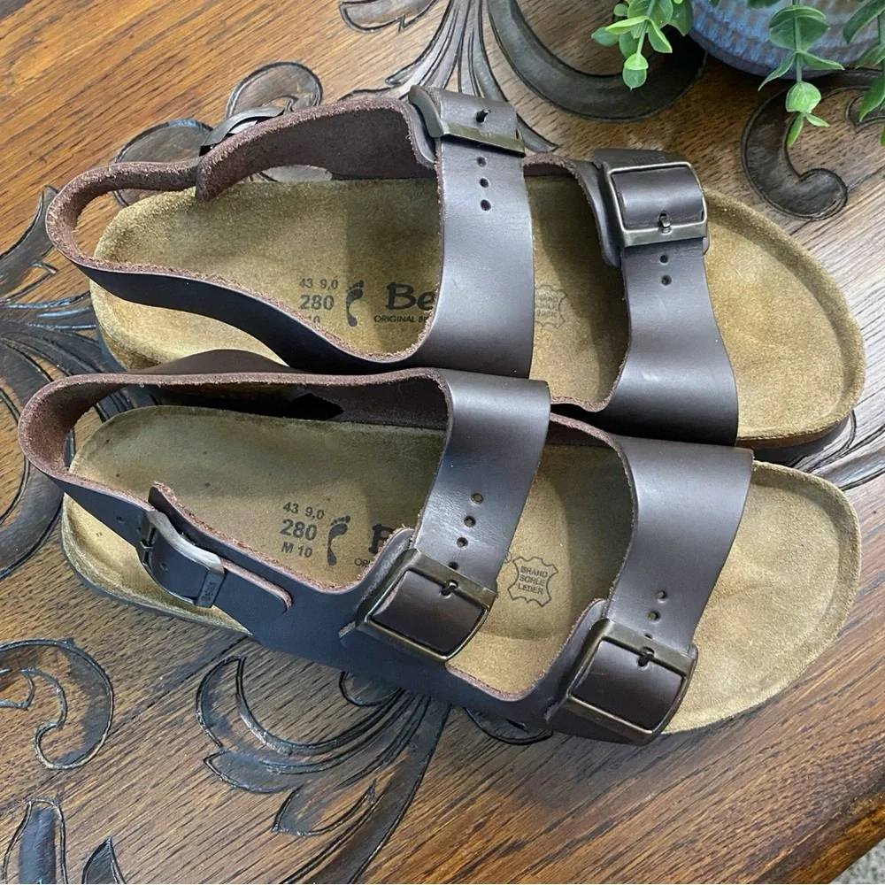 Birkenstock / Milano Brown Sandals sz 10 - Picture 3 of 7